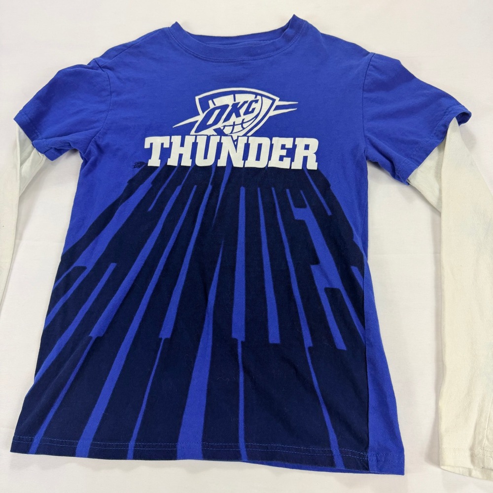 UNK NBA Oklahoma City Thunder Blue Long Sleeve‎ Layered T Shirt Youth S